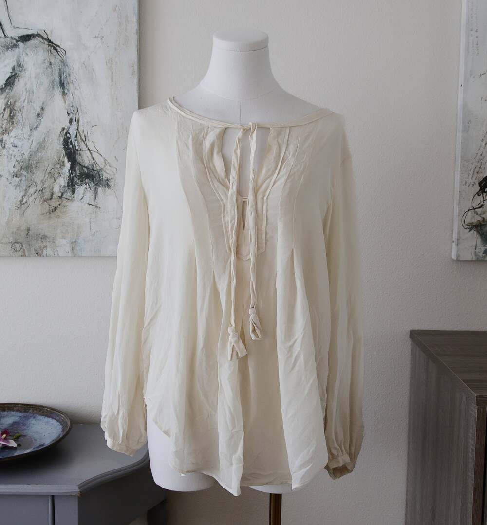 Calypso St Barth Silk peasant blouse size M